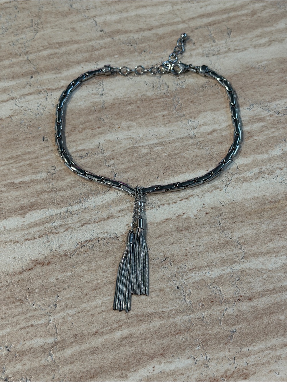 White House Black Market Silver Tassel Bracelet